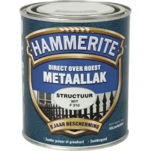 Hammerite Metaallak Direct over Roest Structuur - F310 Wit Actieprijs