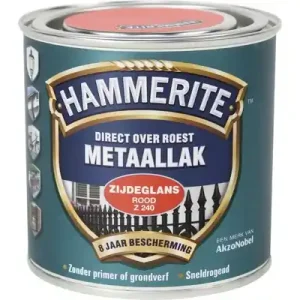 Actieprijs Hammerite Metaallak Direct over Roest Zijdeglans - Z240 Rood