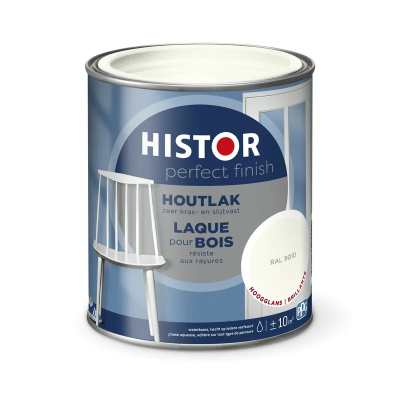Histor Perfect Finish Houtlak Hoogglans - RAL 9010 Hoge Kwaliteit