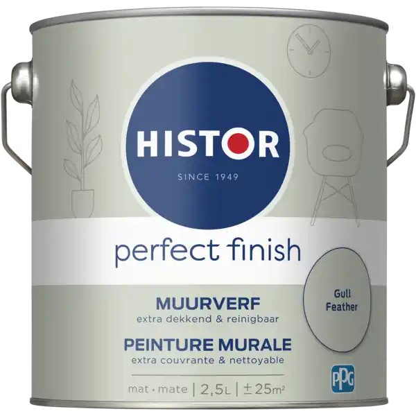 Lage Kosten Histor Perfect Finish Muurverf Mat - Gull Feather - 2,5 liter