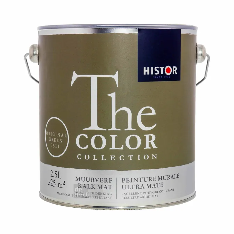 Histor The Color Collection Muurverf Kalkmat - Original Green - 2,5 liter Must-Have