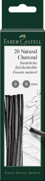 Faber Castell Houtskool Pitt Monochrome - 3-6 mm op blister Premium