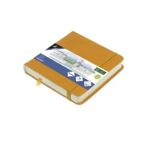 Beperkte Voorraad Kangaro Schetsboek - Okergeel - Hardcover - 80 vellen - 140g - Roomwit Papier met Elastiek en Lint