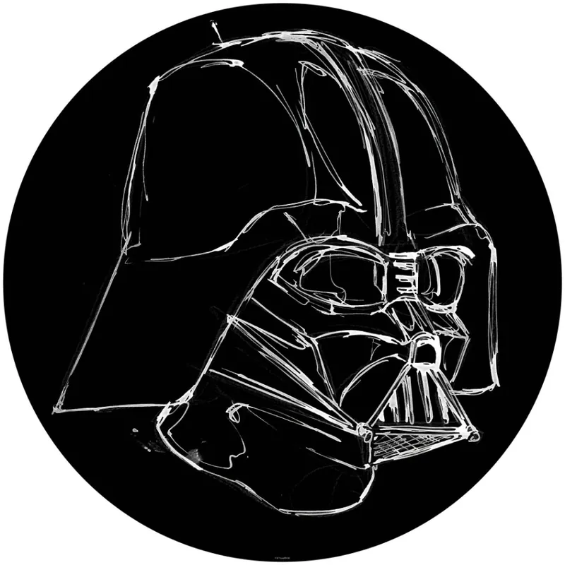 Noordwand Komar Dots Behangcirkel Star Wars - Ink Vader - DD1-021 Beperkt Aanbod