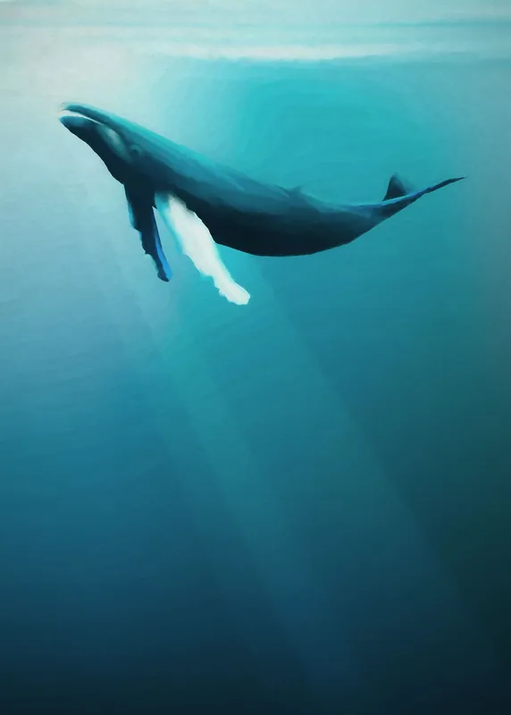 Korting Komar Into Adventure Fotobehang Whale - IAX4-0045