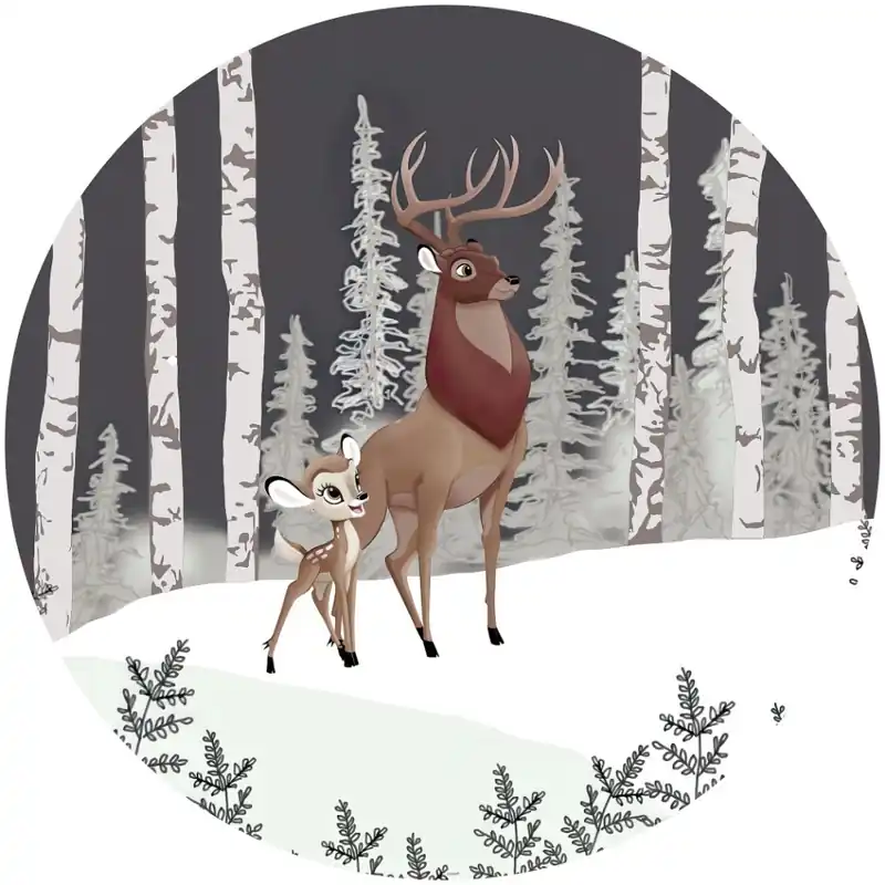 Komar Into Adventure; Komar Dots Behangcirkel Disney - Bambi - Great Prince - DD1-014 Beperkt Aanbod