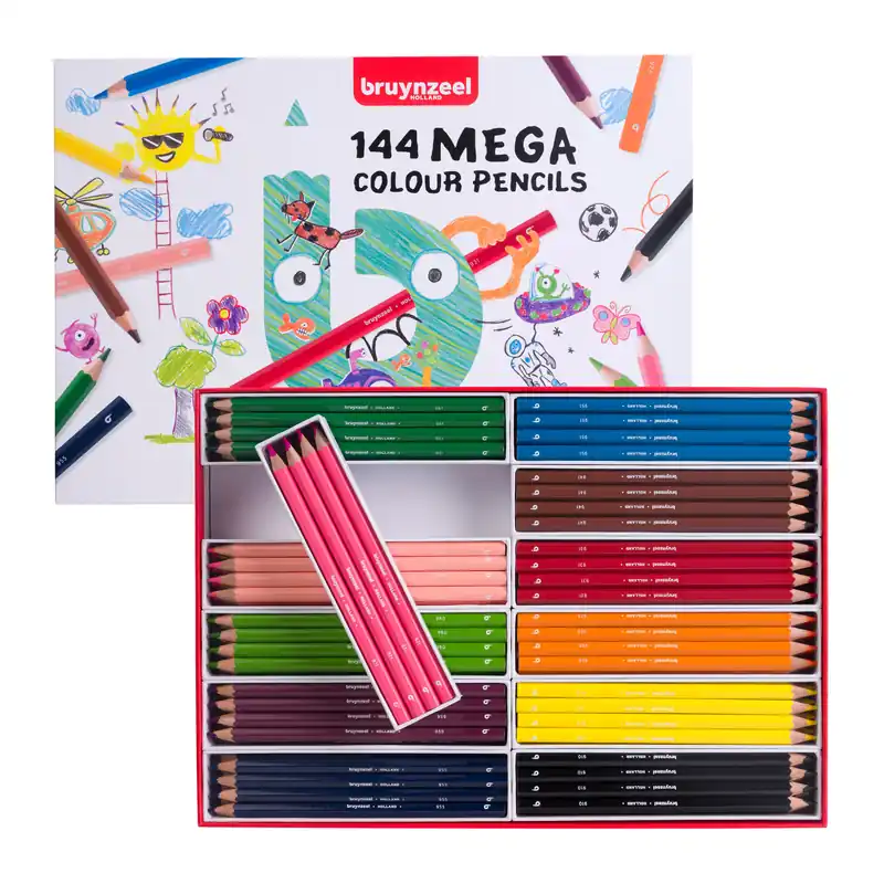 Bruynzeel Mega kleurpotlodenset - 12 x 12 kleuren Seizoensaanbieding