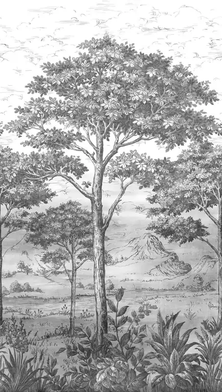 Lage Kosten Grandeco Orom 2 - A56702 - Etch Trees 159x280cm