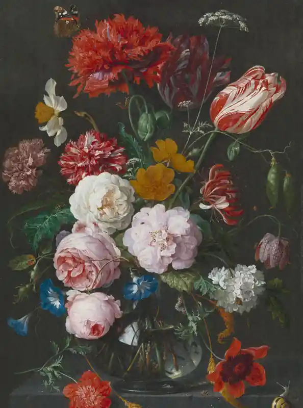 Dutch Painted Memories 1 - 8018 - Flowers in a Glass Vase Express Levering