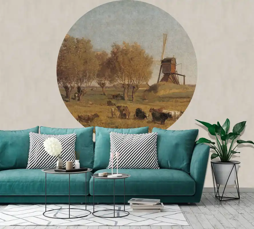 Fabrieksprijs Dutch Painted Memories 2 - 8058C - Circle Dutch Landscape IV