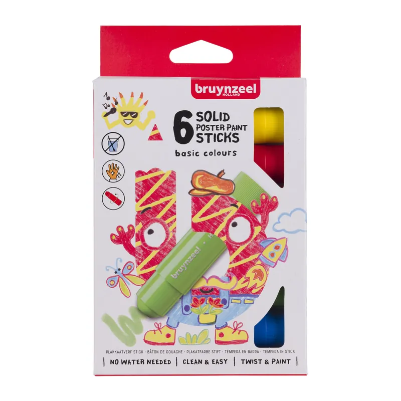 Dagaanbieding Bruynzeel Plakkaatverf sticks set - 6 kleuren