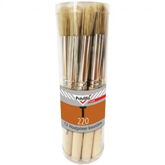 Voordeelprijs Polyfilla Pro T220 Houtprimer Kwasten - 12 Stuks
