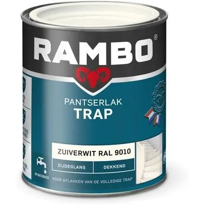 Rambo Pantserlak Trap Dekkend Zijdeglans - Zuiverwit Ral 9010 Korting