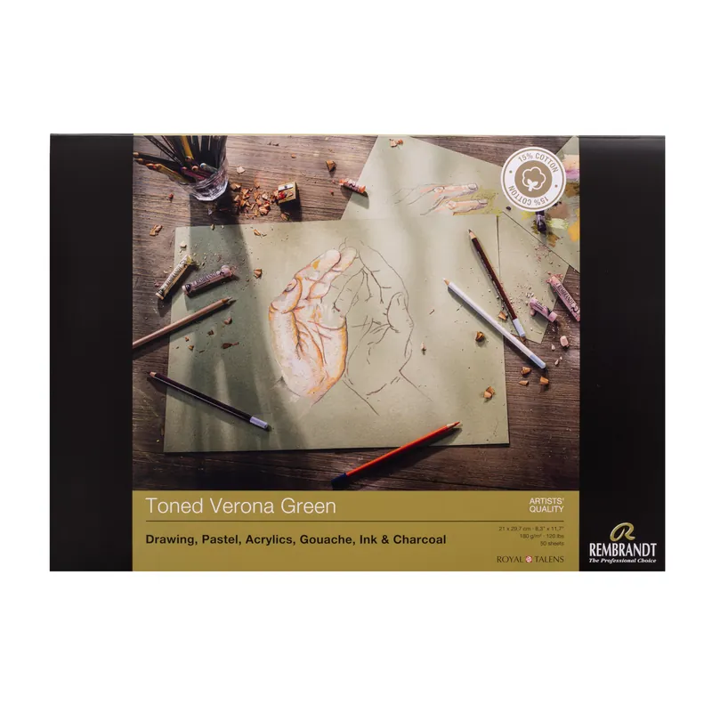 Snelle Levering Rembrandt Toned Verona Groen - A4 - 180 gram - 50 vellen