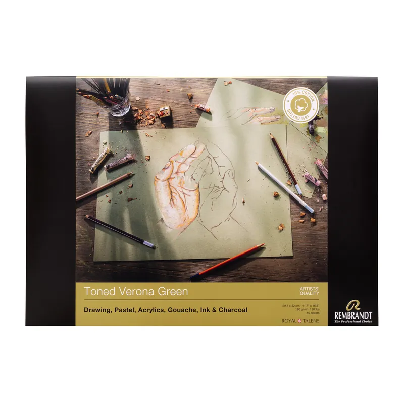 Goedkoop Rembrandt Toned Verona Groen - A3 - 180 gram - 50 vellen