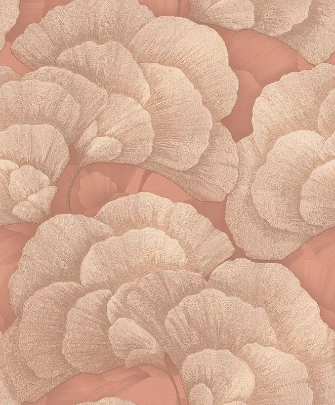 Dutch Renaissance 2 - RE521016 - Embroidered blossom coral/gold Gereduceerde Prijs