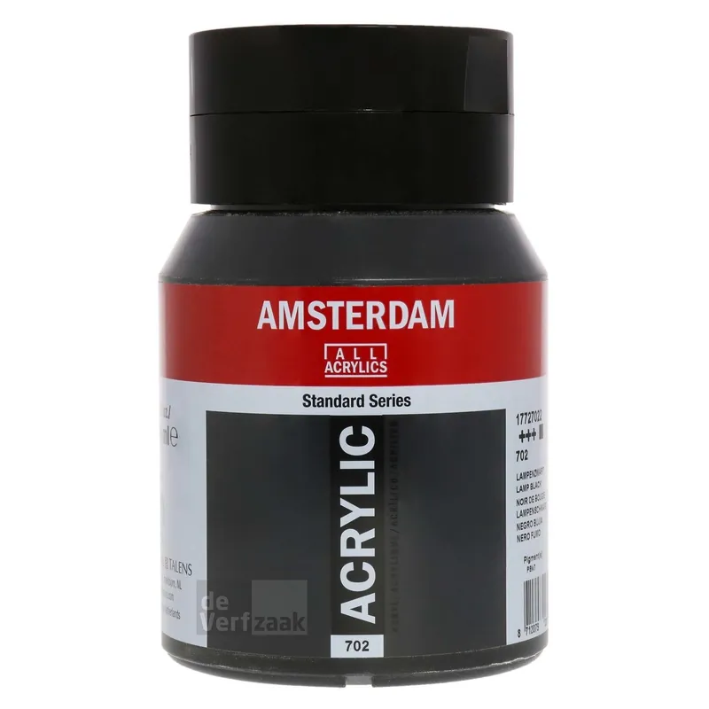 Gecertificeerd Royal Talens Amsterdam Acrylverf 500 ml - Lampenzwart 702