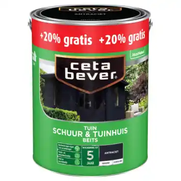 Aanbieding Cetabever Schuur en Tuinhuis Beits Dekkend Zijdeglans - Antraciet