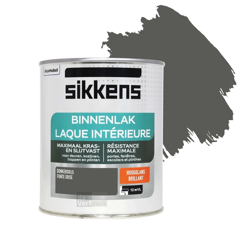 Flitsaanbieding Sikkens Binnenlak Hoogglans - Donkergrijs