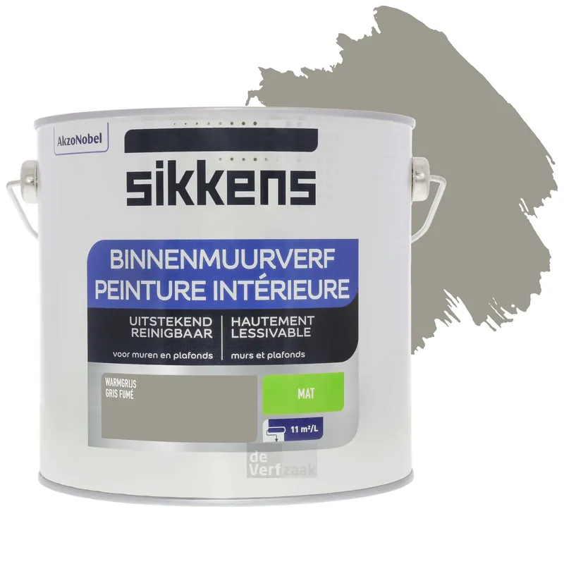 Beperkt Aanbod Sikkens Binnenmuurverf Mat - 2,5 liter Warmgrijs