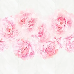 Nu Kopen Noordwand Smart Art Easy Fotobehang roze pioenrozen op lichte visgraat planken 47260