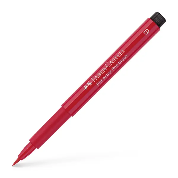Faber Castell Tekenstift Pitt Artist Pen Brush - 121 geraniumrood fel Op = Op