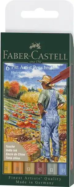 Beste Prijs Faber Castell Tekenstift Pitt Artist Pen Brush - etui 6 stuks - Harvest