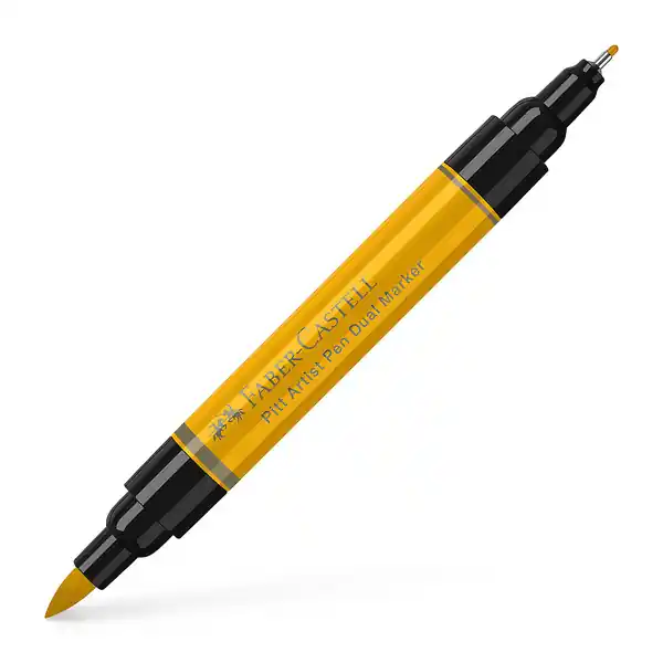 Exclusieve Aanbieding Faber Castell Tekenstift Pitt Artist Pen duo marker - 109 chroomgeel donker