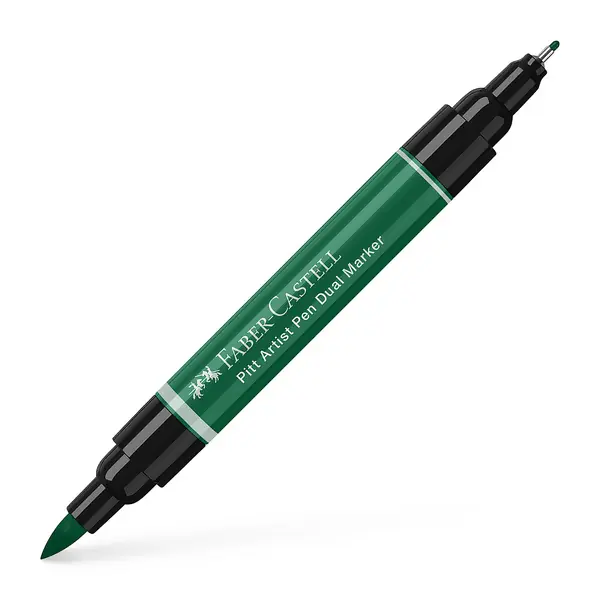 Laatste Kans Faber Castell Tekenstift Pitt Artist Pen duo marker - 264 donker phthalogroen
