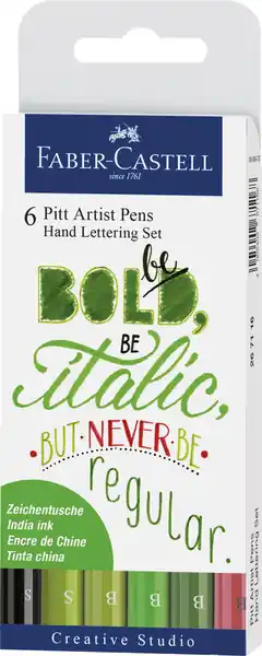 Seizoensaanbieding Faber Castell Tekenstift Pitt Artist Pen - handlettering 6-delig etui