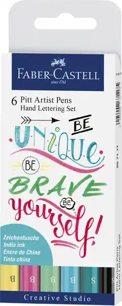 Betaalbaar Faber Castell Tekenstift Pitt Artist Pen - handlettering I 6-delig etui