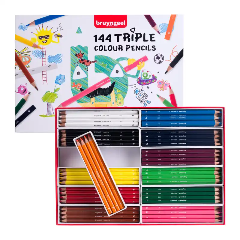 Populair Bruynzeel Triple kleurpotlodenset - 12 x 12 kleuren