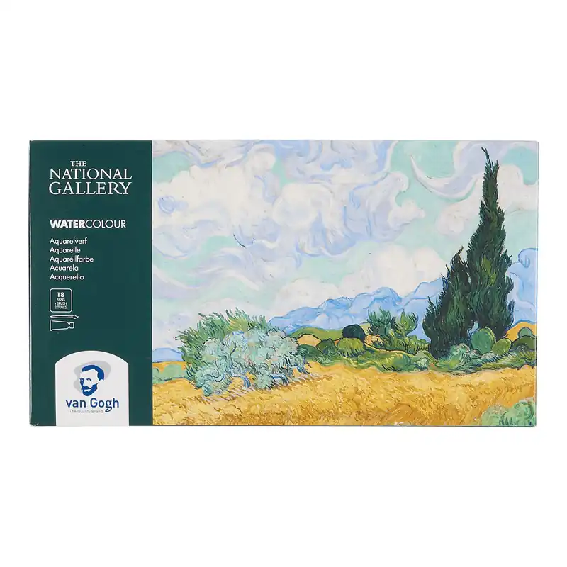 Van Gogh The National Gallery Aquarelverf Set In Kunststof Etui - 18 Halve Napjes + 2 Veilige Betaling