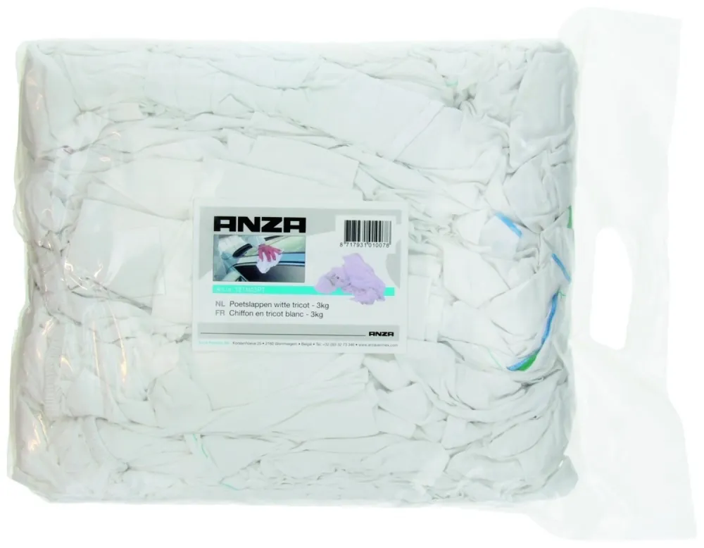 Anza PRO Poetslap witte tricot - 3kg Direct Beschikbaar