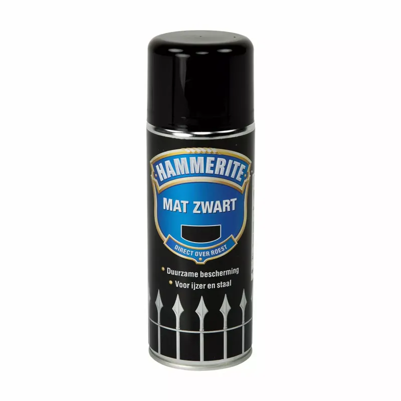 Premium Hammerite Spuitlak Mat - Zwart - 400ml