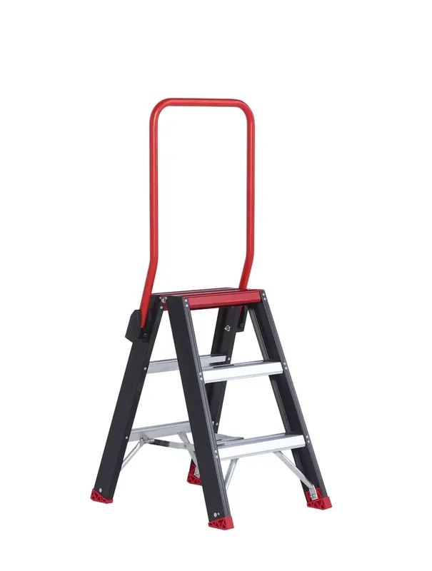Op = Op Altrex Taurus TDO 3 Dubbele trap - Aluminium met coating - 2 x 3 treden - max. werkhoogte 2,7m