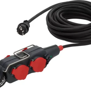 Brennenstuhl Professional 9161150161 Powerblock met Verlengsnoer PB 1100 H07RN-F 3G1.5 - IP54 4-v - 15m - Zwart Favoriet