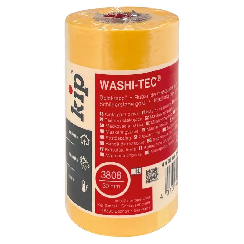 Weekendaanbieding Kip Tape 3808 Washi-Tec Pocket - Oranje 4-pack - 30mm x 30m