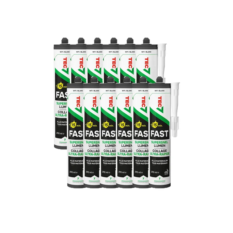 Premium TEC7 Fast Supersnelle lijmkit - Wit - 290ml - 12st