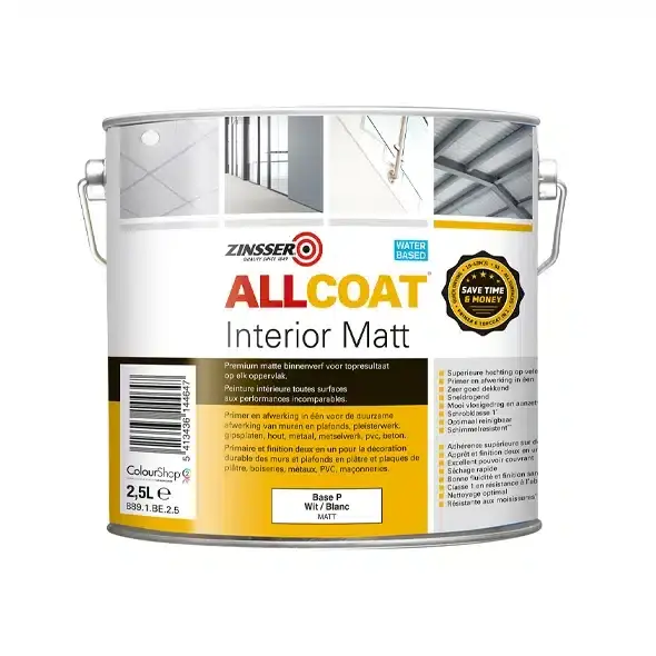 Korting Zinsser Allcoat Interior Matt 1 Liter