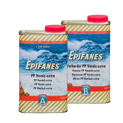 Epifanes PP Vernis extra met UV Filter 10 liter set (5 liter component A. 5 liter component B) Seizoensaanbieding