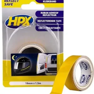 HPX Reflecterende tape 19mm x 1,5mtr geel Gratis Retour